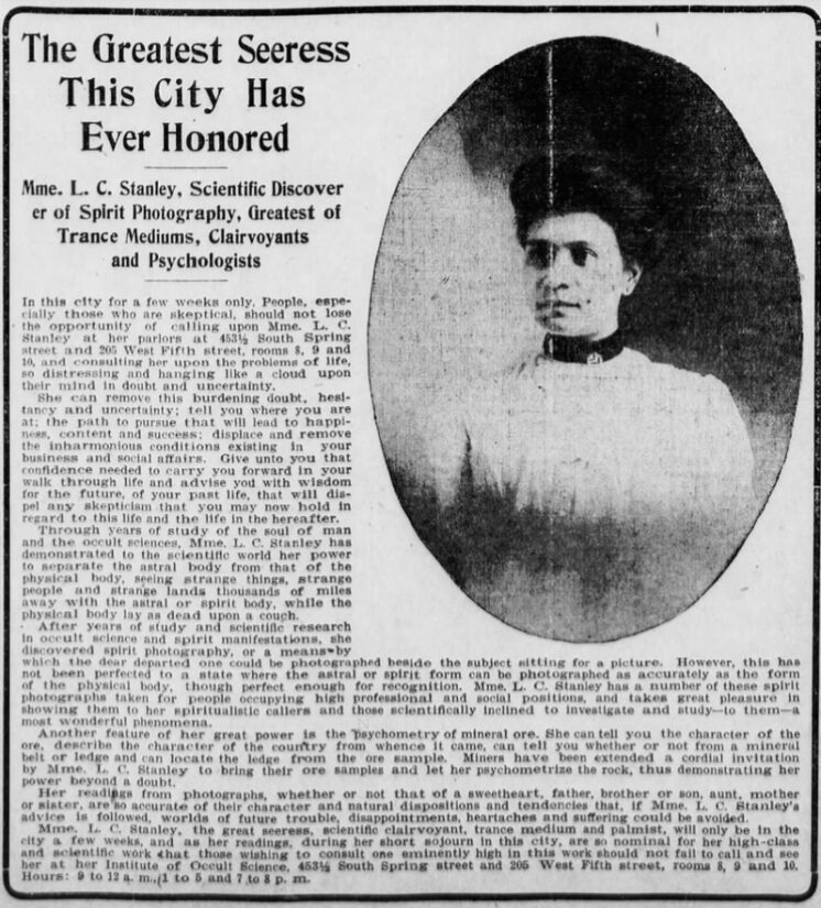 L. C. Stanley Spirit Photography Ad