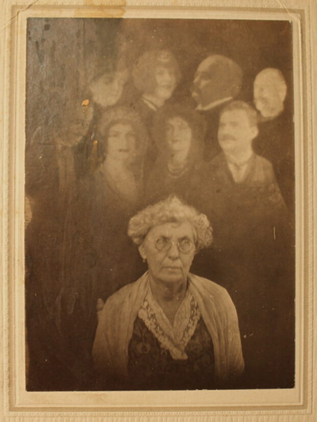 Unknown - Woman and 7 Spirits Spirit Photograph